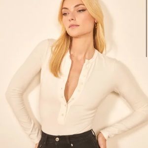 Reformation Nisa Knit Bodysuit - Ivory